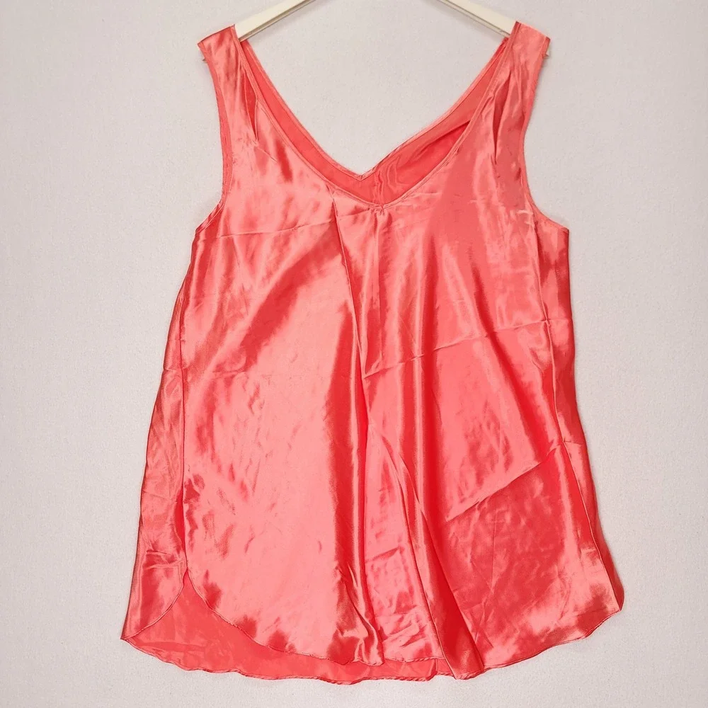 Intimate Pleasures Vintage Coral Pink Satin Chemise Nightgown Plus Sz 18/20 NWT